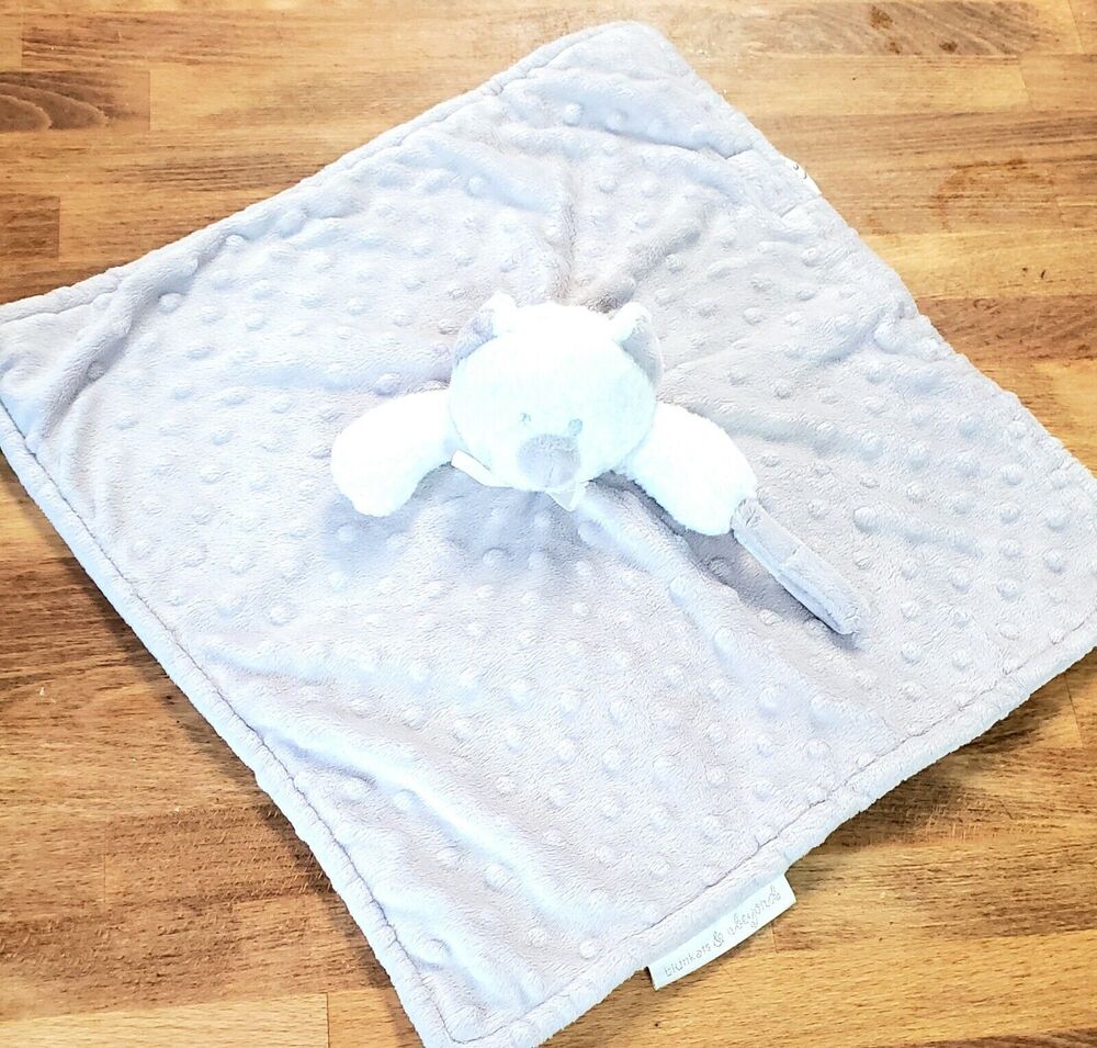Blankets and & Beyond Gray Bear Lovey Baby Security Blanket Grey Minky Dots